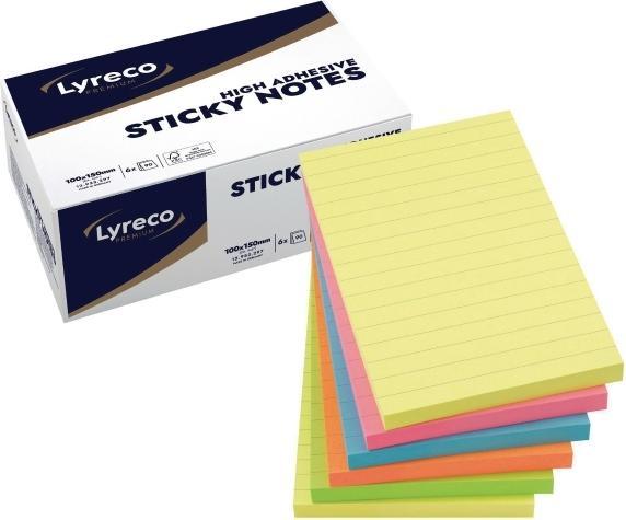 Actual product image Global Notes Sticky Notes Premium Summer, linjeret, 100x150 mm - (6 pcs.) (100 x 150 mm)