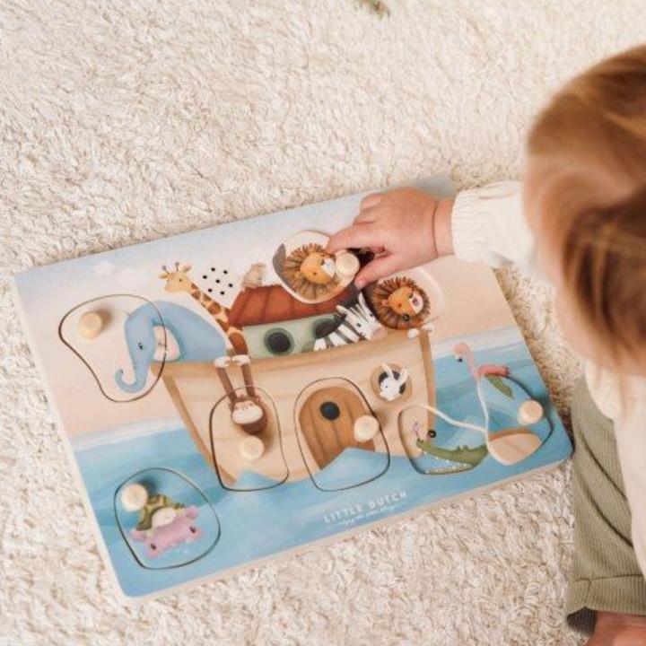 Actual product image Little Dutch Sound gripping puzzle Noah's Ark (7 pieces)