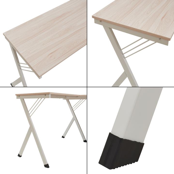 Produktbild En.Casa Schreibtisch Tarielarg mit PC-Ständer L-förmig 158x120x75 cm Eicheoptik