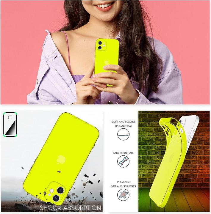 Produktbild Nalia Klare Neon Handyhülle (Apple iPhone 12 mini)