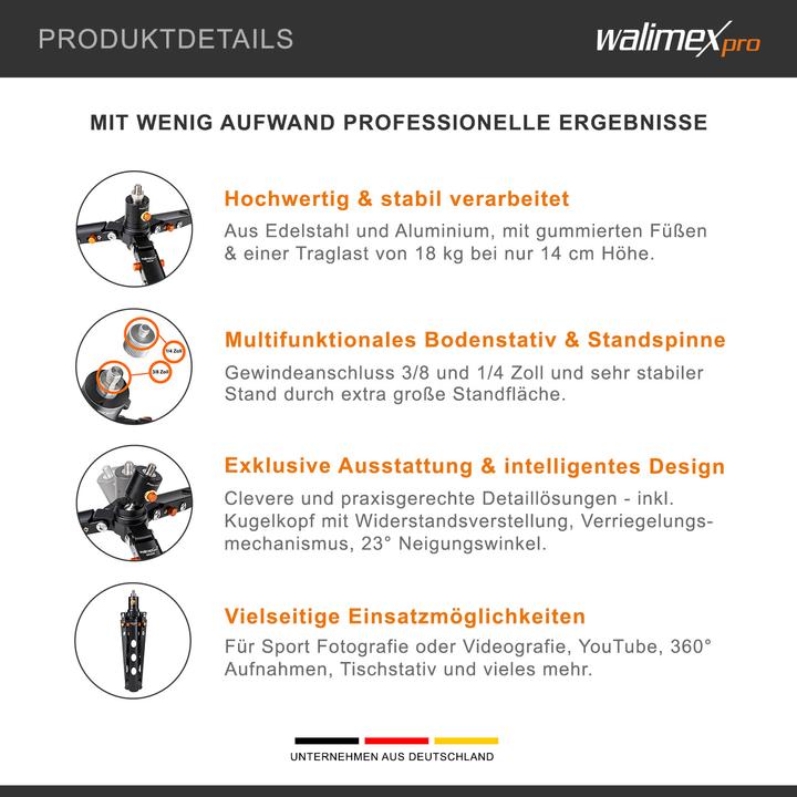 Produktbild Walimex pro pro Ground Rocker GR230 Bodenstativ und Standspinne (Metall, Kunststoff)