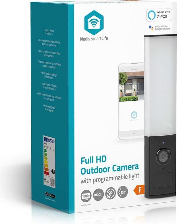 Actual product image Nedis SmartLife Outdoor Camera | Wi-Fi | Ambient Light | Full HD 1080p | IP65 | Cloud Storage (optionala (1920 x 1080 Pixels)