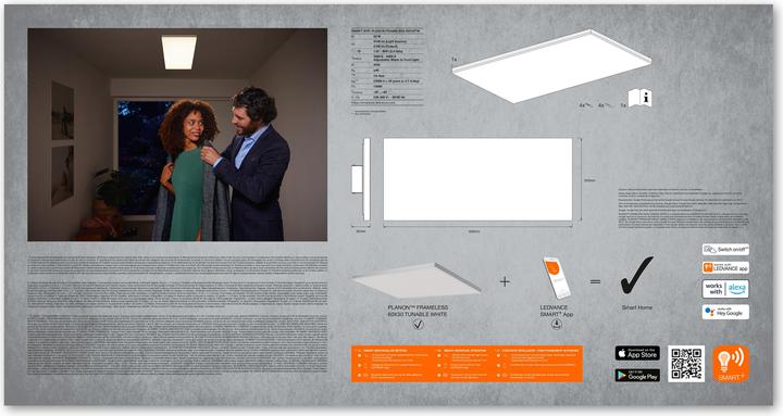 Actual product image Ledvance LED Ceiling Light Frameless Panel Lights with WiFi Technology (2100 lm)