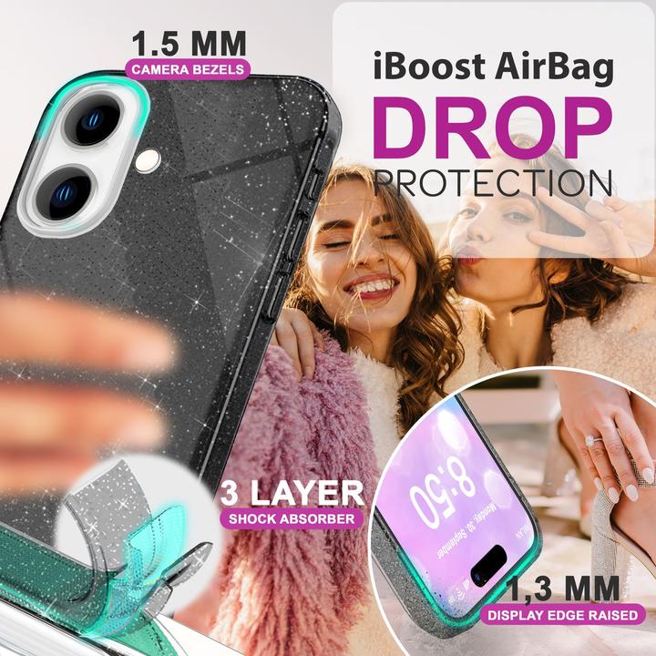 Immagine prodotto Nalia Copertina ibrida glitterata (Apple iPhone 16)