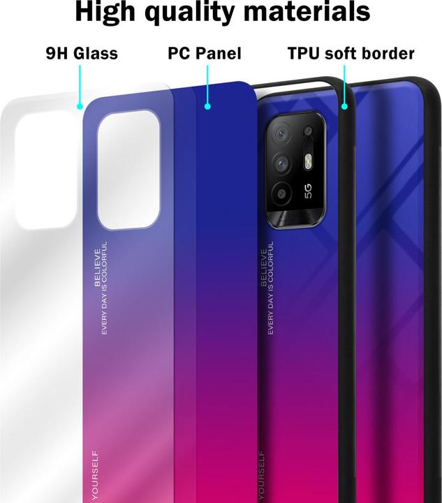 Image du produit Cadorabo TPU 2 couleurs Housse en verre (Oppo A94 5G)