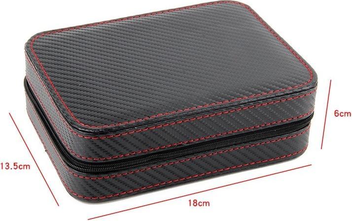 Actual product image JTI Watch case in carbon fibre pattern for 4 watches