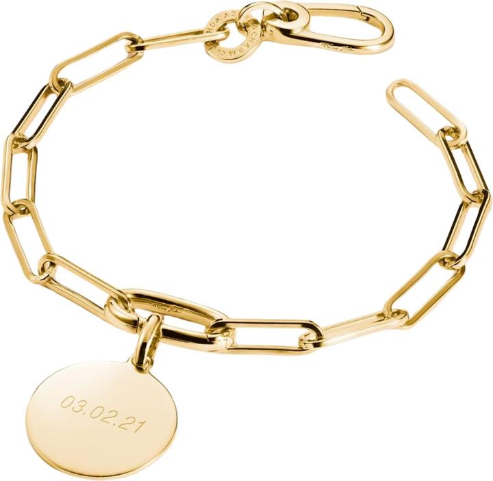 Immagine prodotto Thomas Sabo Charm Armband Paperclip mit einem Connect Link vergoldet (15 cm, Argento)