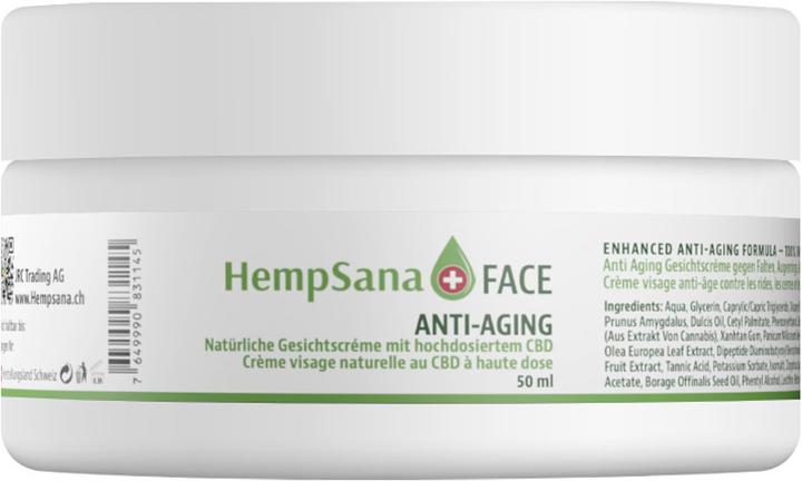 HempSana Anti-Aging Natürliche Gesichtscrème CBD hochdosiert Creme (50 ml)