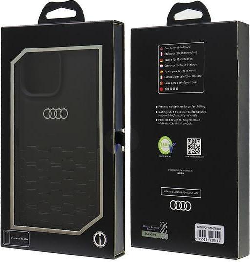 Produktbild Audi Synthetic Leather iPhone 16 Pro Max 6.9" czarny/black hardcase AU-TPUPCIP16PM-GT/D2-BK (Apple iPhone 16 Pro Max)
