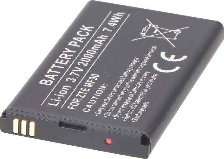 Image du produit AccuCell Akku ZTE MF90 (1 pcs, Spécifique à l'appareil, 2000 mAh, Piles rechargeables + chargeur)