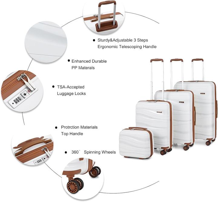 Actual product image Kono Hartschalenkoffer-Set mit Beautycase (4-teilig) (Hand luggage (up to 50 litres), M (50 - 90l), L (90 - 115l))