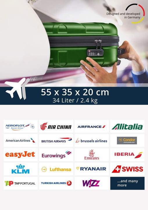 Immagine prodotto Suitline Handgepäck Hartschalen-Koffer (34 l, Bagaglio a mano (fino a 50 litri))