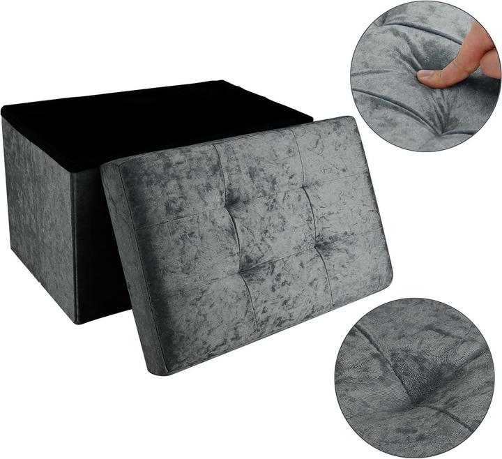 Produktbild Intirilife Sitzbank Samt Grau (49.30 cm)