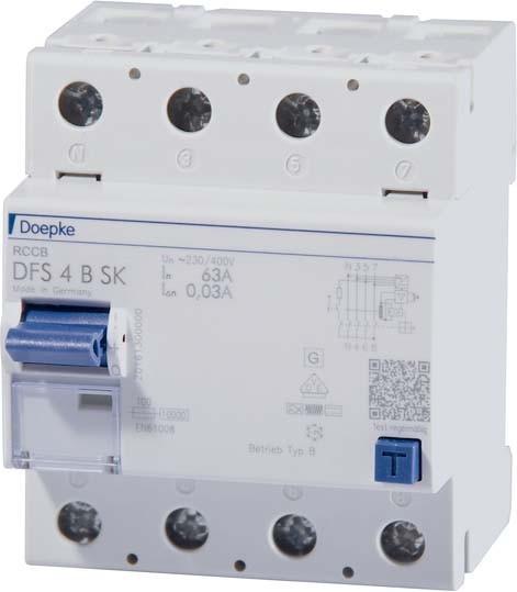 Image du produit Doepke GmbH Disjoncteur différentiel sensible à tous les courants DFS4 040-4/0,10-B SK 4 pôles 40/0,1A