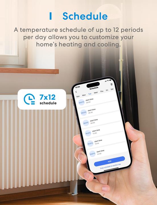 Productafbeelding Meross SMART HOME WI-FI THERMOSTAT/HEAT.&COOLING MTS200BHK