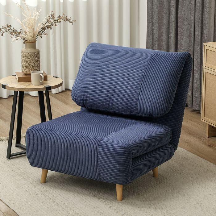 Produktbild Swisshandel24 2-in-1 Schlafsofa Schlafsessel Klappmatratze Gästebett Klappbett Blau