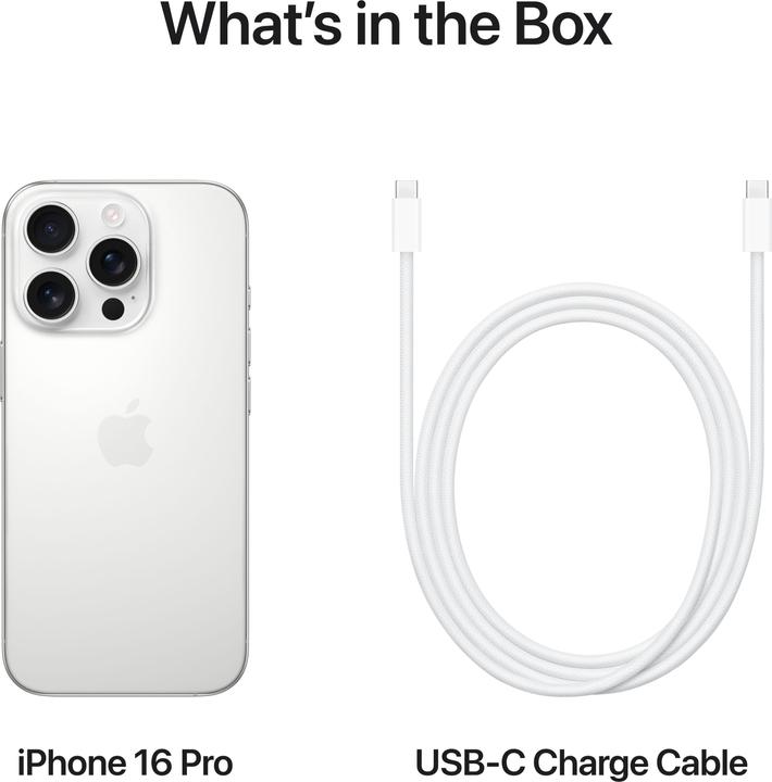Productafbeelding Apple iPhone 16 Pro (1000 GB, Wit titanium, 6.30", SIM + eSIM, 48 Mpx, 5G)