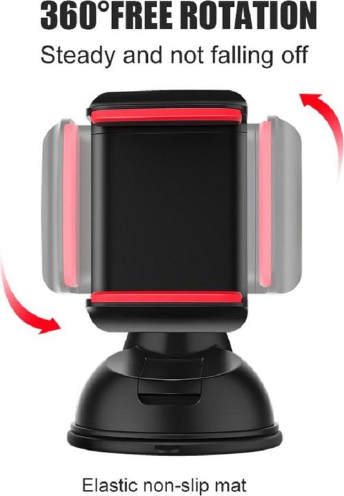 Produktbild PhoneLook Universal-Handyhalter mit Saugnapf-System aus Silikon, 360 Grad drehbar, Clip