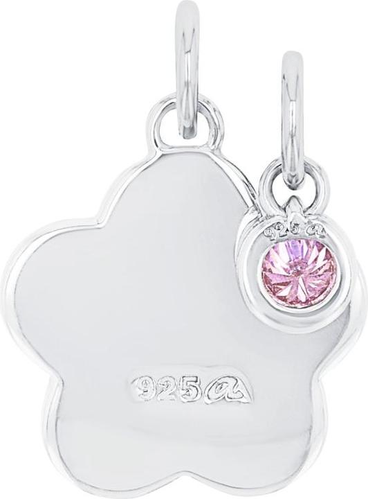 Amor Anhänger für Damen, 925 Sterling Silber, Glas | Blume (Silber 925)