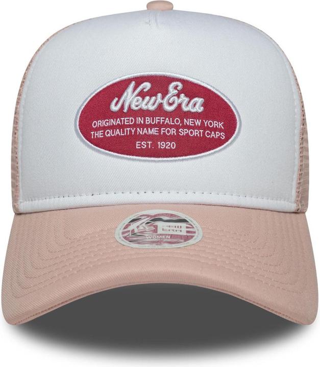 Actual product image New Era Damen A-Frame Trucker Cap - Retro Brand Patch Rose