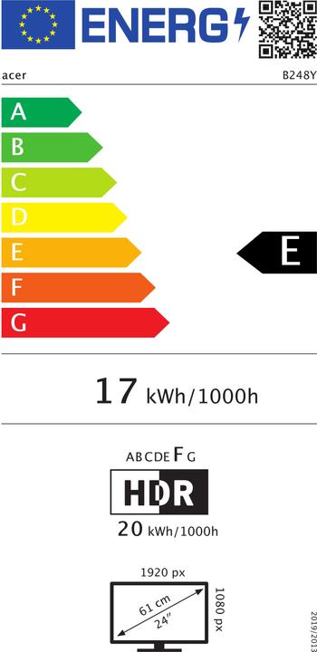 Energie-Label Acer B248Y bemiqprcuzx (1920 x 1080 Pixel, 24")