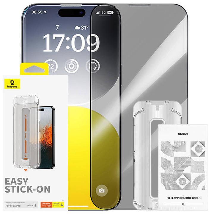 Produktbild Baseus Panzerglas mit Sichtschutz (1 Stück, Apple iPhone 15 Pro)