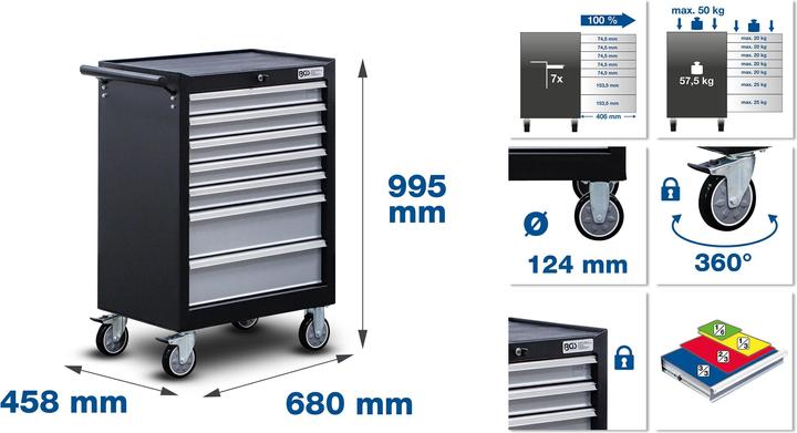 Productafbeelding BGS Werkplaats trolley | 7 laden | met 354 gereedschappen (7 x)