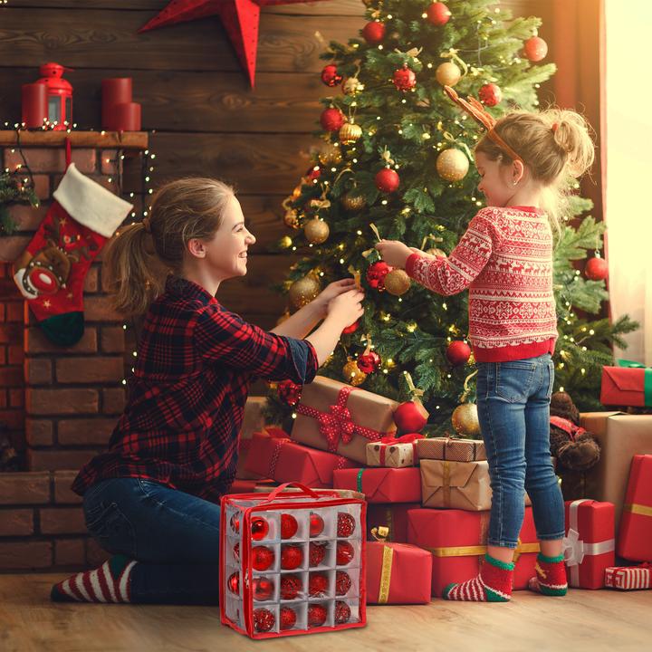 Actual product image Relaxdays 3x Christmas bauble storage box (32 x 32 x 16 cm)