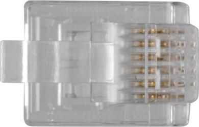 Actual product image RJ12 (6P/6C) modulaire connector for flat cable. Unit: Bag 25 pcs