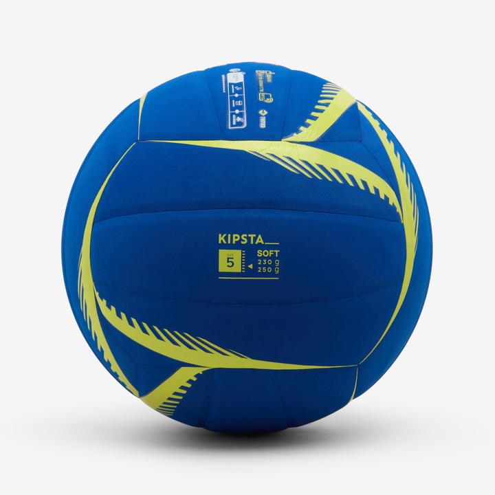Kipsta Volleyball 230/250 g Ball VB500 Soft - Blue/Yellow (5)