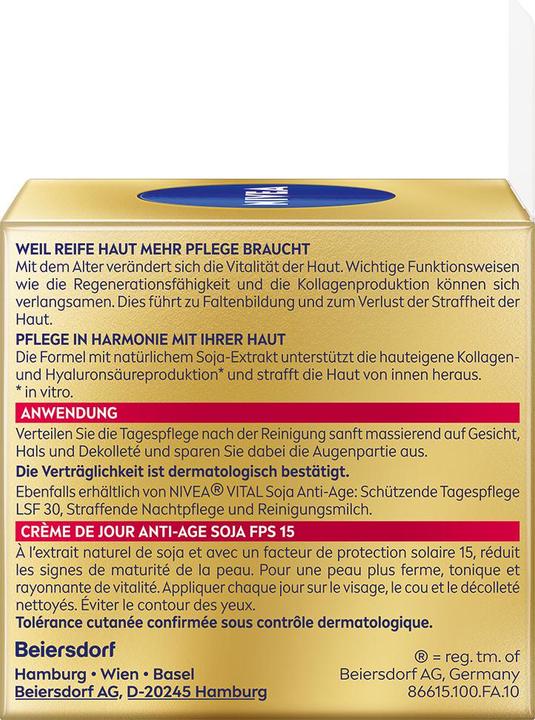 Actual product image NIVEA Vital soya (50 ml, 24h cream, SPF 15)