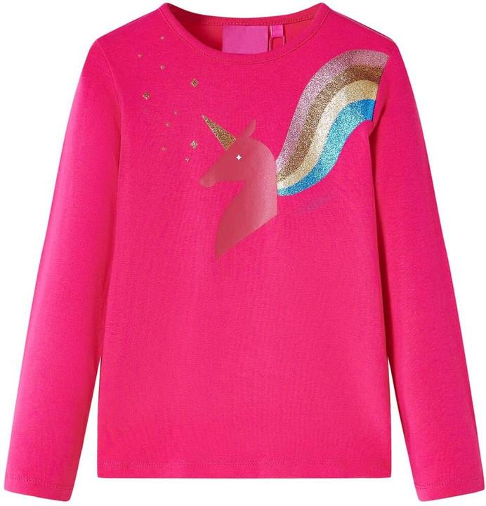 VidaXL Kinder-Langarmshirt Knallrosa 104,Material: 95 % Baumwolle (104)
