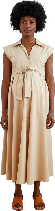 Actual product image Vertbaudet Langes Baumwollkleid mit Bindegürtel für Schwangerschaft und Stillzeit (46)