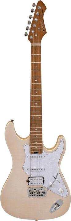 Actual product image Aria Pro II Hot Rod Collection 714-MK2 Fullerton Marble White Electric Guitar (A-714-MK2 MBWH) (Electric guitar, Chrome finish, Maple top)