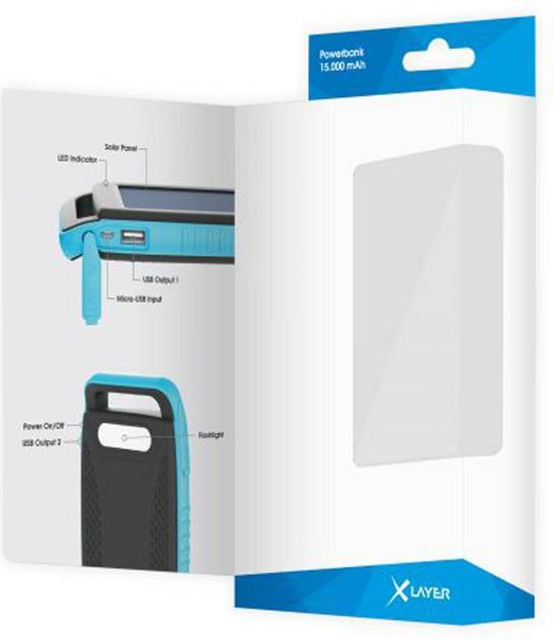 Actual product image Xlayer Solar charger Powerbank (15000 mAh, 199800000 W, 55500 Wh)