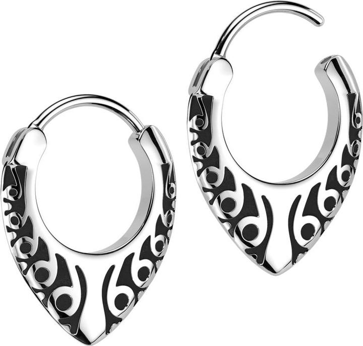 Image du produit Star Piercing Ohrring zum Klappen silber Tribal Träne (sans laiton, Acier chirurgical 316L)