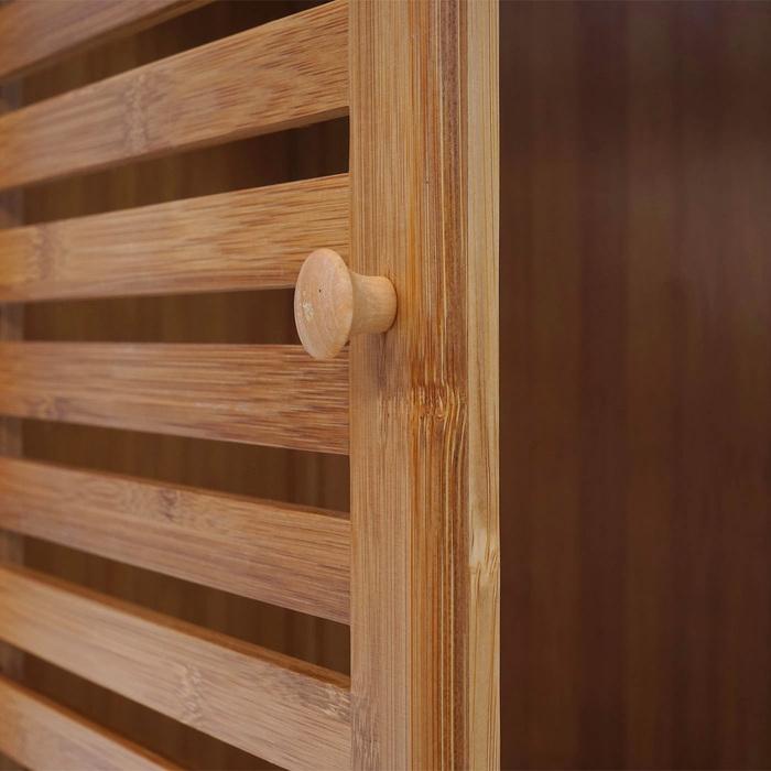 Produktbild Mendler Badezimmerset, Komplett Badezimmer Badmöbel Badset Badschrank mit Tür, Bambus