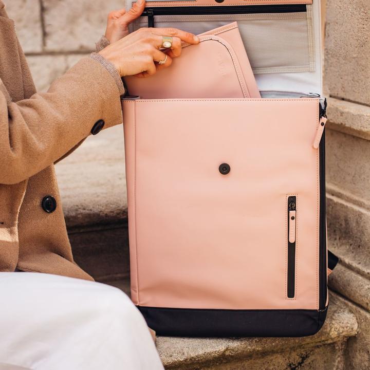 Actual product image Beaba Oslo changing rucksack - dusky pink