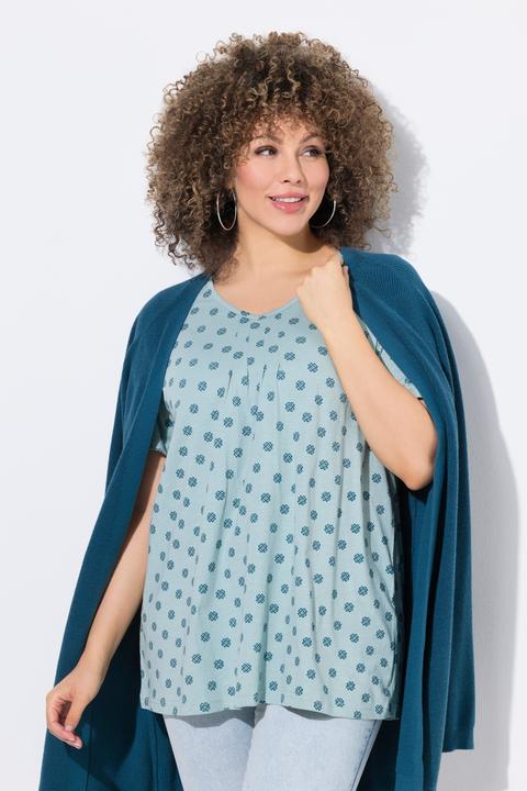 Produktbild Ulla Popken T-Shirt, Biesen, A-Linie, V-Ausschnitt, Halbarm (46, 48)