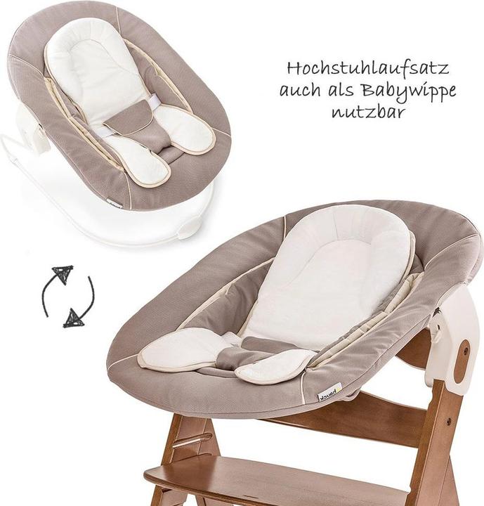 Actual product image Hauck Highchairs Alpha Plus Walnut Newborn Set - 3-piece highchair (Highchair)