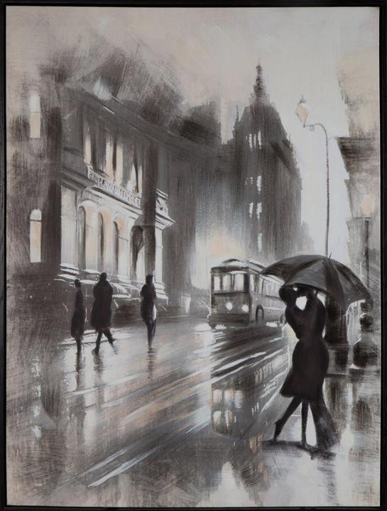 Immagine prodotto Eurofirany Dachbild bemalt auf Leinwand gemalt in einem 60 x 80 cm langen Rahmen (60 x 80 cm)