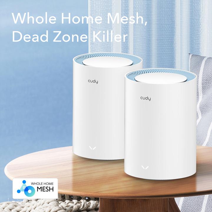 Immagine prodotto Cudy M1200 2-PACK sistema mesh wi-fi Dual-band ( / ) Wi-Fi 5 (802.11ac) Bianco 1 Interno