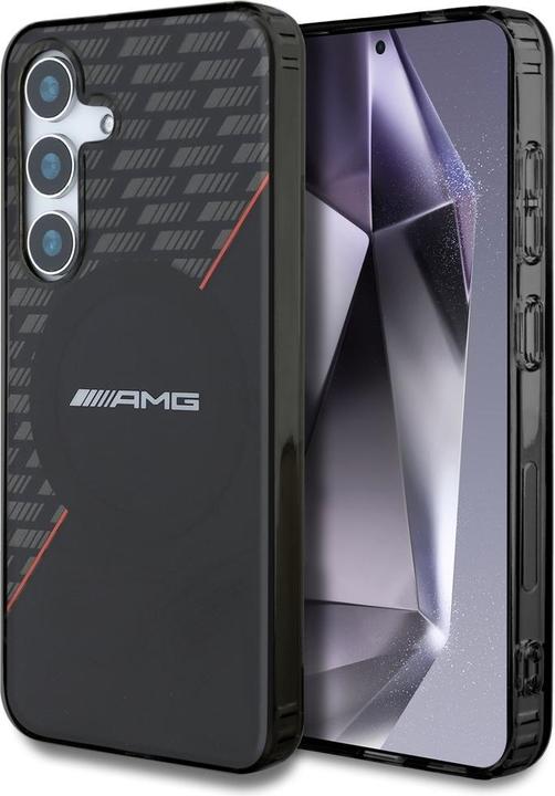 Immagine prodotto Mercedes AMG Double Layer Rhombs MagSafe Case for Samsung Galaxy S25 - Black/Red (Samsung Galaxy S25)