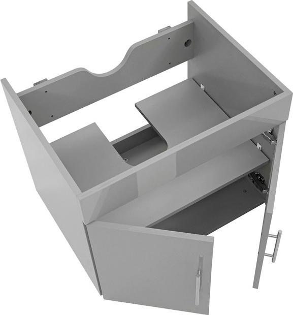 Immagine prodotto Mendler Mobile base per lavabo, mobile base per lavabo per il bagno, grigio lucido da 60 cm (60 x 46 x 48 cm)