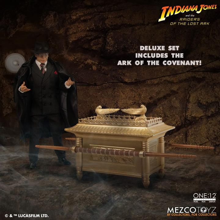 Image du produit Mezco Toys Indiana Jones figurine 1/12 Major Toht and Ark of the Covenant Deluxe Boxed Set 16 cm