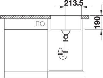 Actual product image Blanco Subline 400-F (Fitted sink, 42.70 cm, 42.70 cm)