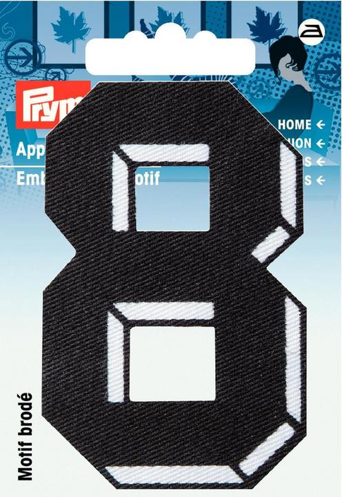 Image du produit Prym Application chiffre 8, petit, noir Carte 1 pc. (1 x)