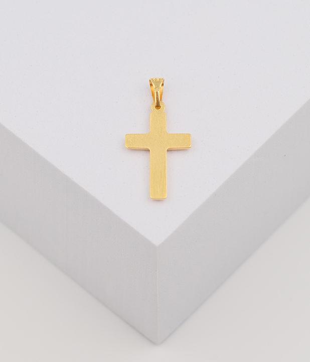 Image du produit Muau Pendant cross yellow gold 750, 25x12mm (Or et argent)