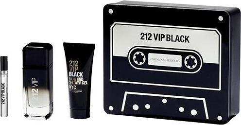 Produktbild Carolina Herrera 212 Vip Black For Men Set Eau De Parfum 100ml + Eau De Parfum 10ml + Duschgel 100 (Parfum set)