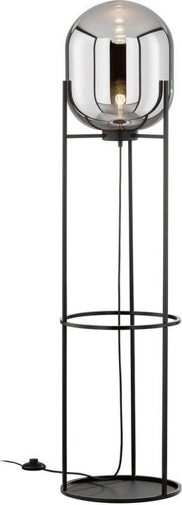 Fischer & Honsel Honsel Stehleuchte Regi - schwarz matt/Glas rauchfarben (40423) (E27)